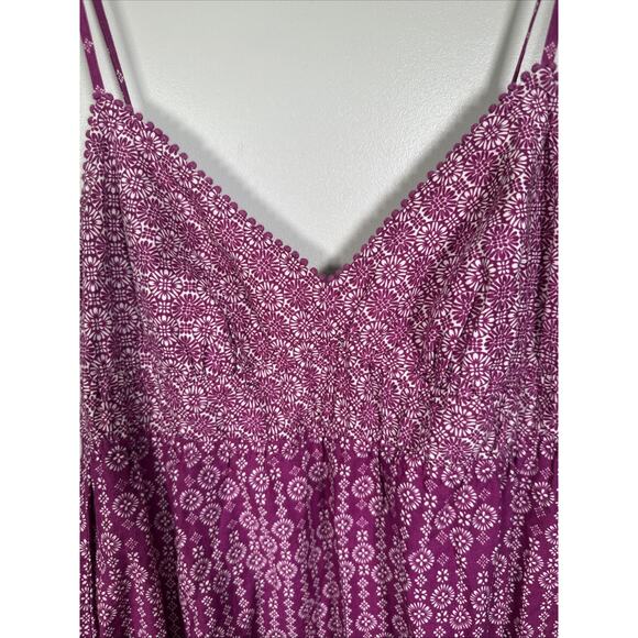 American Eagle Outfitters Babydoll Maxi Dress 0 Fushia Pink Boho Y2K Cottagecore - Picture 3 of 8